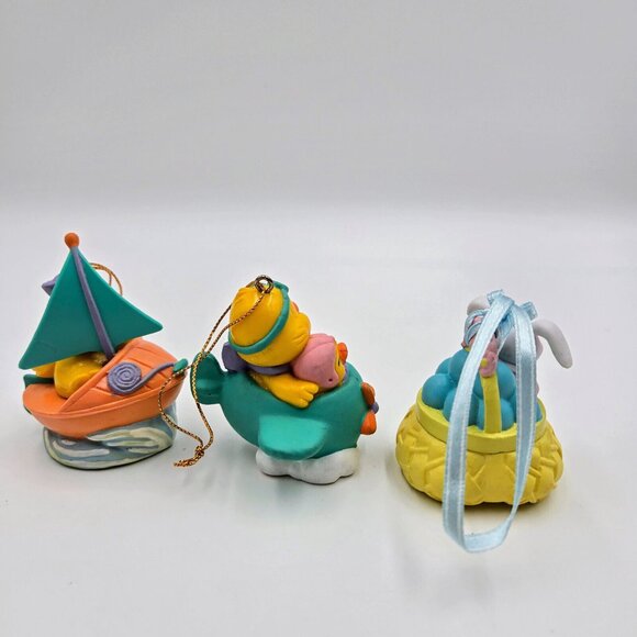 Easter Hanging Ornaments Duck Boat Chick Plane Rabbit Basket Eggs Lot Of 3 Read - Picture 4 of 9